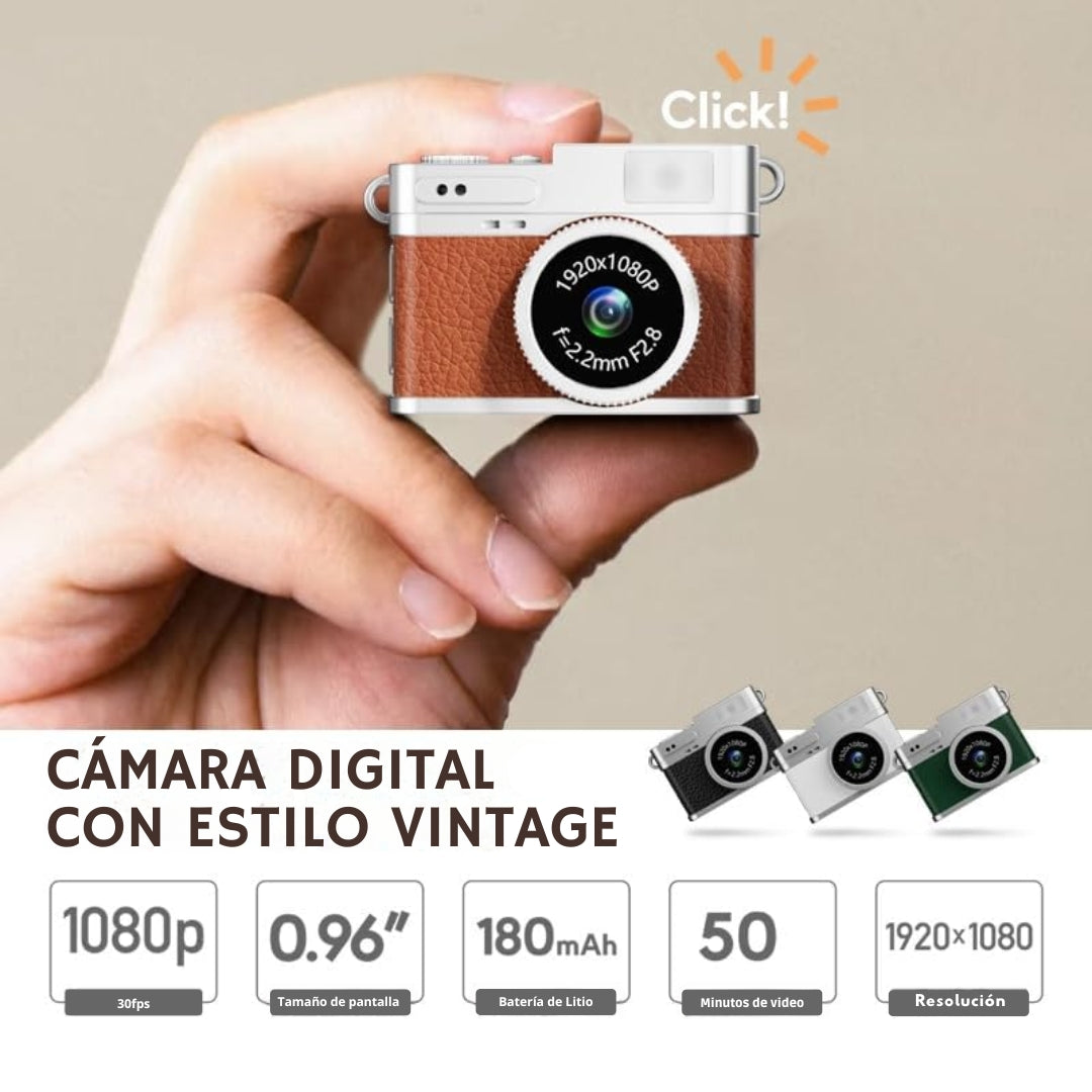 Cámara Digital Compacta con Estilo Vintage